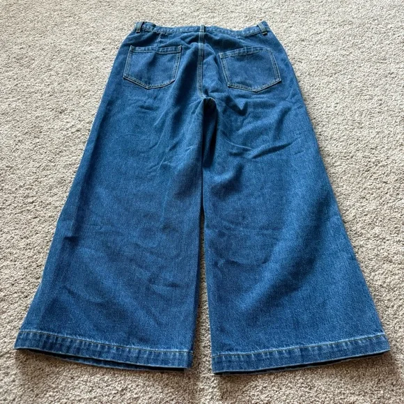 Whimsy + Row Flora Pant in Dark Denim Wide Leg Size 32 - Picture 4 of 6